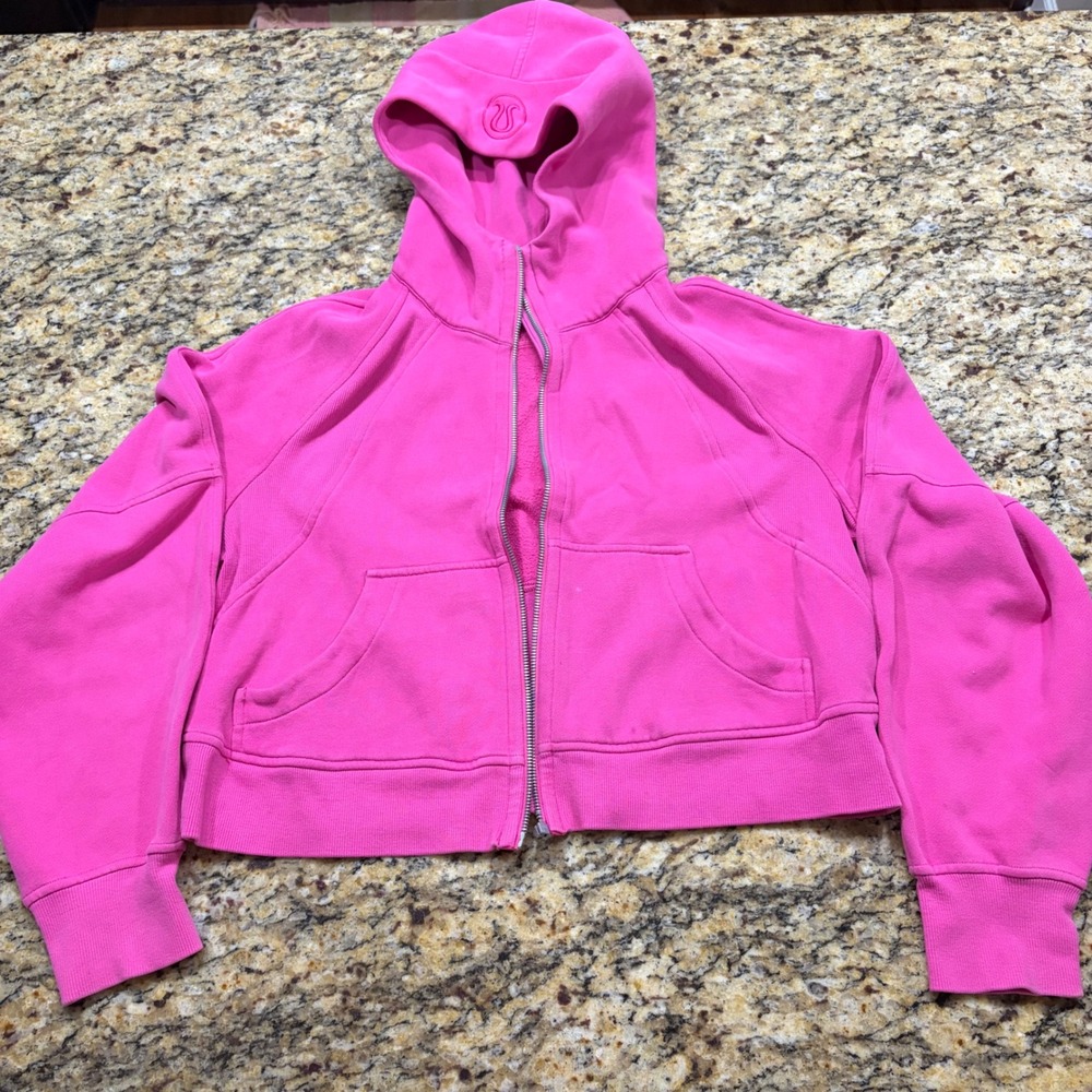 Lululemon Scuba Oversized Full Zip Hoodie Pink XS/S Sweatshirt Jacket